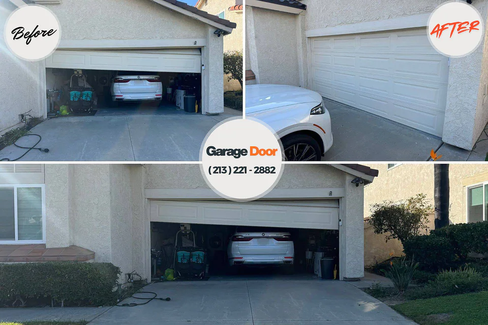 Before and after: garage door repair Essexville, MI